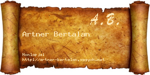 Artner Bertalan névjegykártya