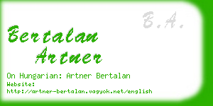 bertalan artner business card